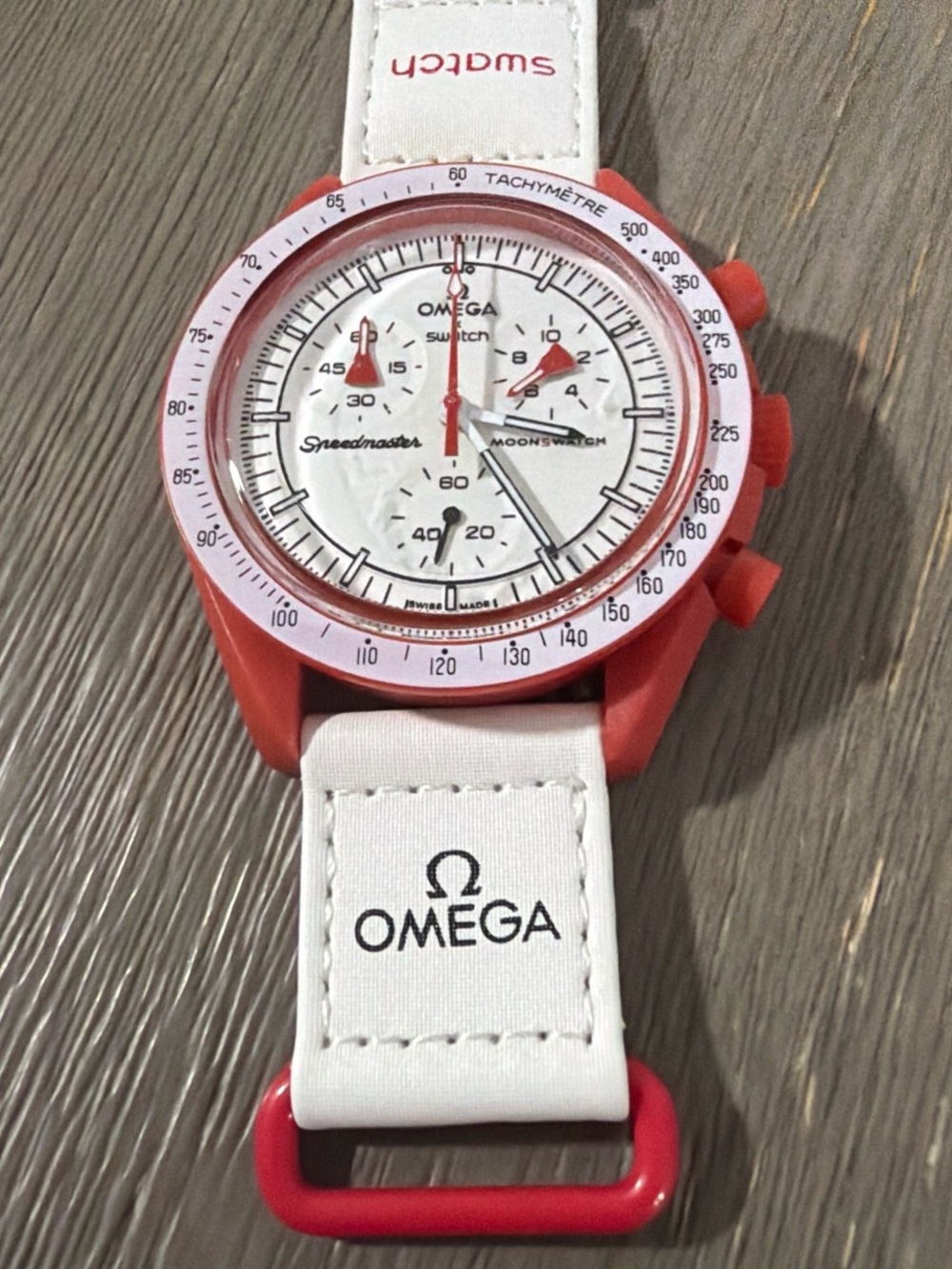 Swatch omega Speedmaster MoonSwatch White & Red